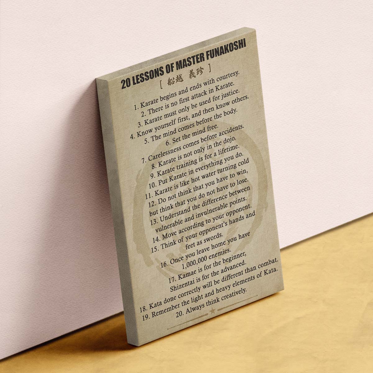 Karate Wall Art - Karate Poster - Karate Canvas - 20 Lessons of Master Funakoshi - KA004 - Vertical Canvas - Vertical Poster