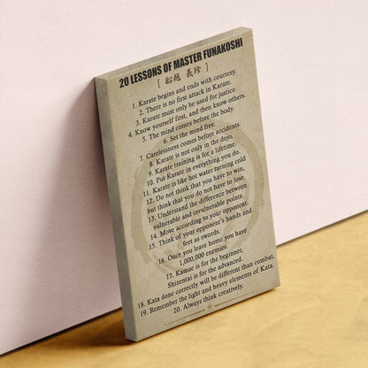 Karate Wall Art - Karate Poster - Karate Canvas - 20 Lessons of Master Funakoshi - KA004 - Vertical Canvas - Vertical Poster
