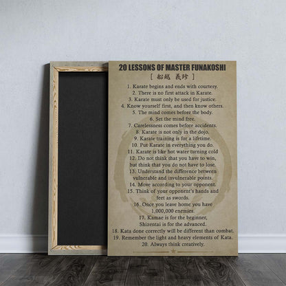 Karate Wall Art - Karate Poster - Karate Canvas - 20 Lessons of Master Funakoshi - KA004 - Vertical Canvas - Vertical Poster