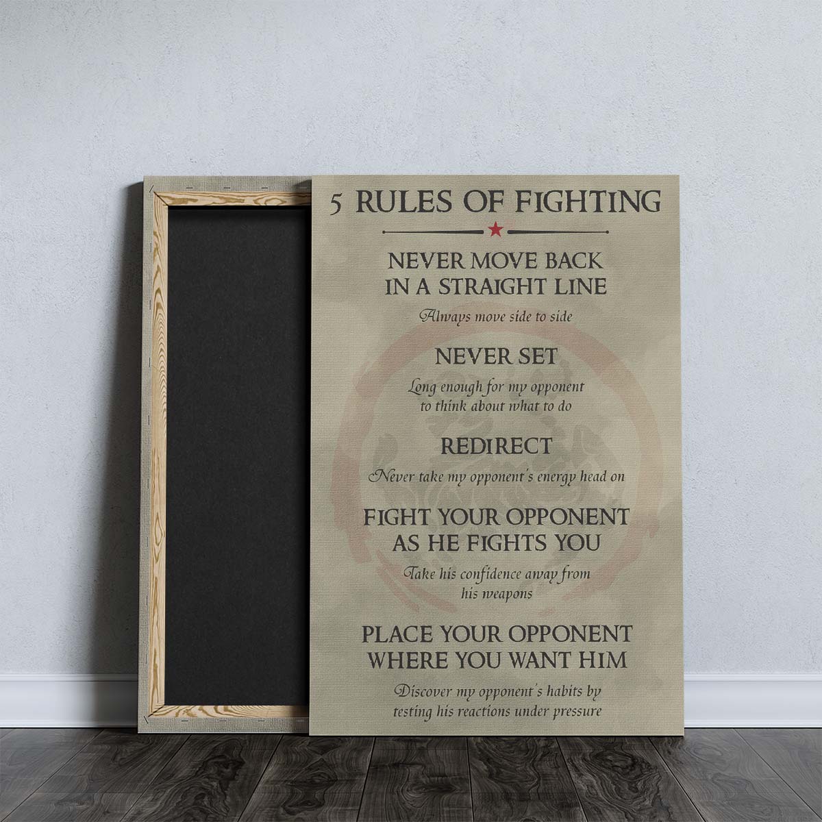 Karate Wall Art - Karate Poster - Karate Canvas - 5 Rules Of Fighting - Shotokan Karate - KA002 - Vertical Canvas - Vertical Poster