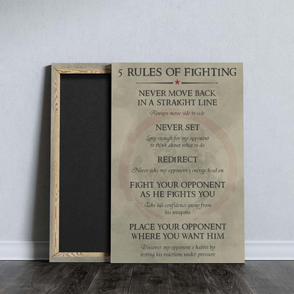 Karate Wall Art - Karate Poster - Karate Canvas - 5 Rules Of Fighting - Shotokan Karate - KA002 - Vertical Canvas - Vertical Poster