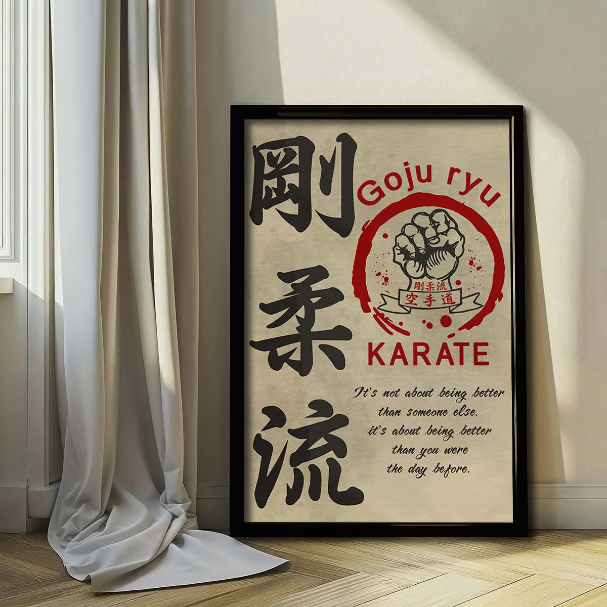 Karate Wall Art - Karate Poster - Karate Canvas - It's About Being Better Than You Were The Day Before - Goju ryu Karate - KA006 - Vertical Canvas - Vertical Poster