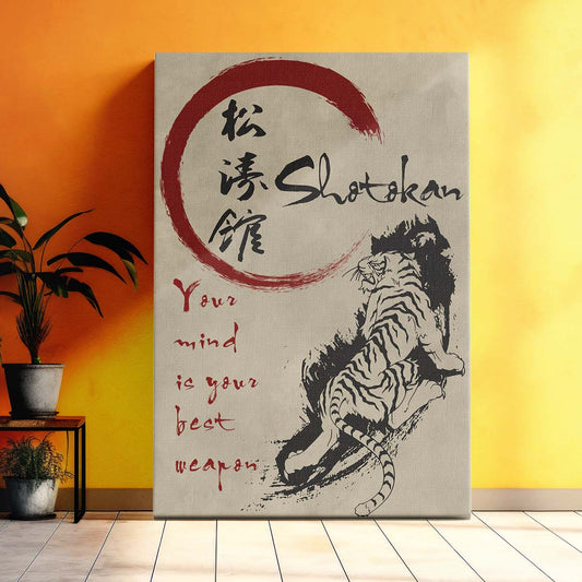 Karate Wall Art - Karate Poster - Karate Canvas - Your Mind Is Your Best Weapon - Karate Shotokan - KA024 - Vertical Canvas - Vertical Poster