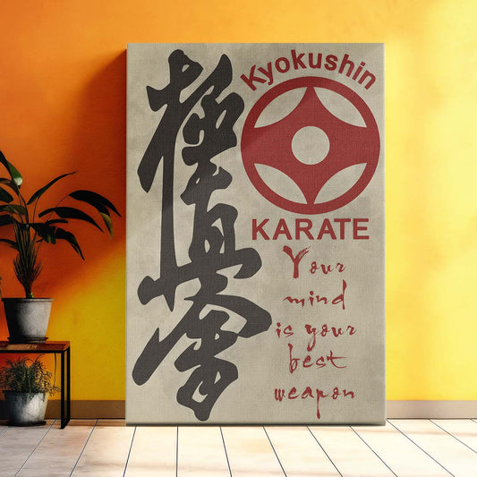 Karate Wall Art - Karate Poster - Karate Canvas - Your Mind Is Your Best Weapon - Kyokushin Karate - KA009 - Vertical Canvas - Vertical Poster