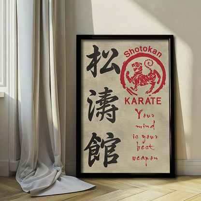 Karate Wall Art - Karate Poster - Karate Canvas - Your Mind Is Your Best Weapon - Shotokan Karate - KA027 - Vertical Canvas - Vertical Poster