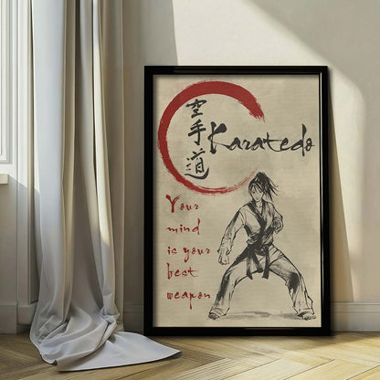 Karate Wall Art - Karate Poster - Karate Canvas - Your Mind Is Your Best Weapon - Women - Karatedo - KA037 - Vertical Canvas - Vertical Poster