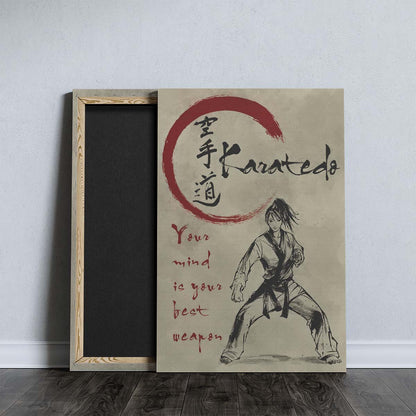 Karate Wall Art - Karate Poster - Karate Canvas - Your Mind Is Your Best Weapon - Women - Karatedo - KA037 - Vertical Canvas - Vertical Poster