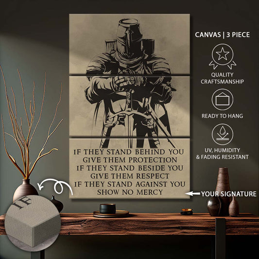 Knight Templar - 3 Piece Wall Art - KT024 - IF - Show No Mercy - Knight Templar Canvas