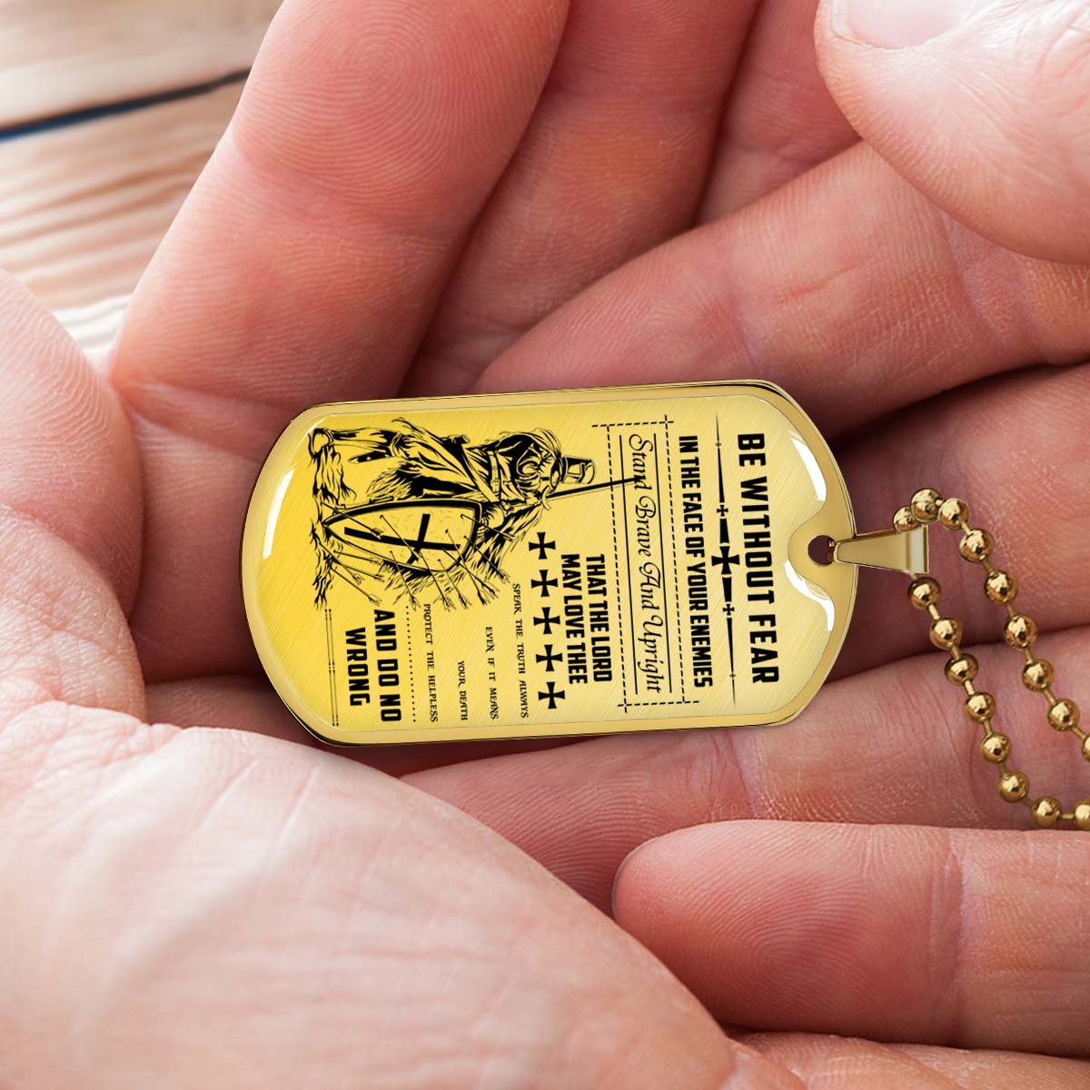 Knight Templar - KTDL001 - Be Without Fear - Crusades - Chivalry - Religious Zeal - Templar Wealth - Mysterious Legacy - Knight Templar Dog Tag - Military Ball Chain - Luxury Dog Tag