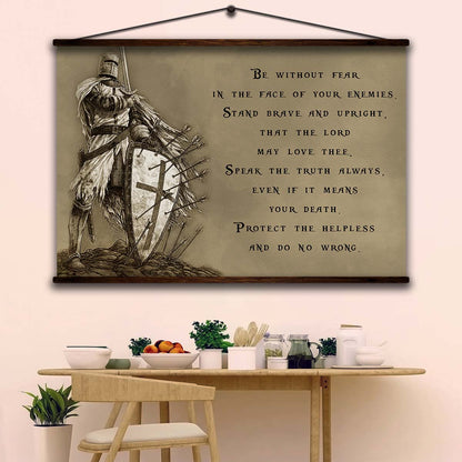 Knight Templar Wall Art - Knight Templar Poster - Knight Templar Canvas - Be Without Fear - KT001 - Horizontal Poster - Horizontal Canvas