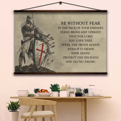 Knight Templar Wall Art - Knight Templar Poster - Knight Templar Canvas - Be Without Fear - KT002 - Horizontal Poster - Horizontal Canvas