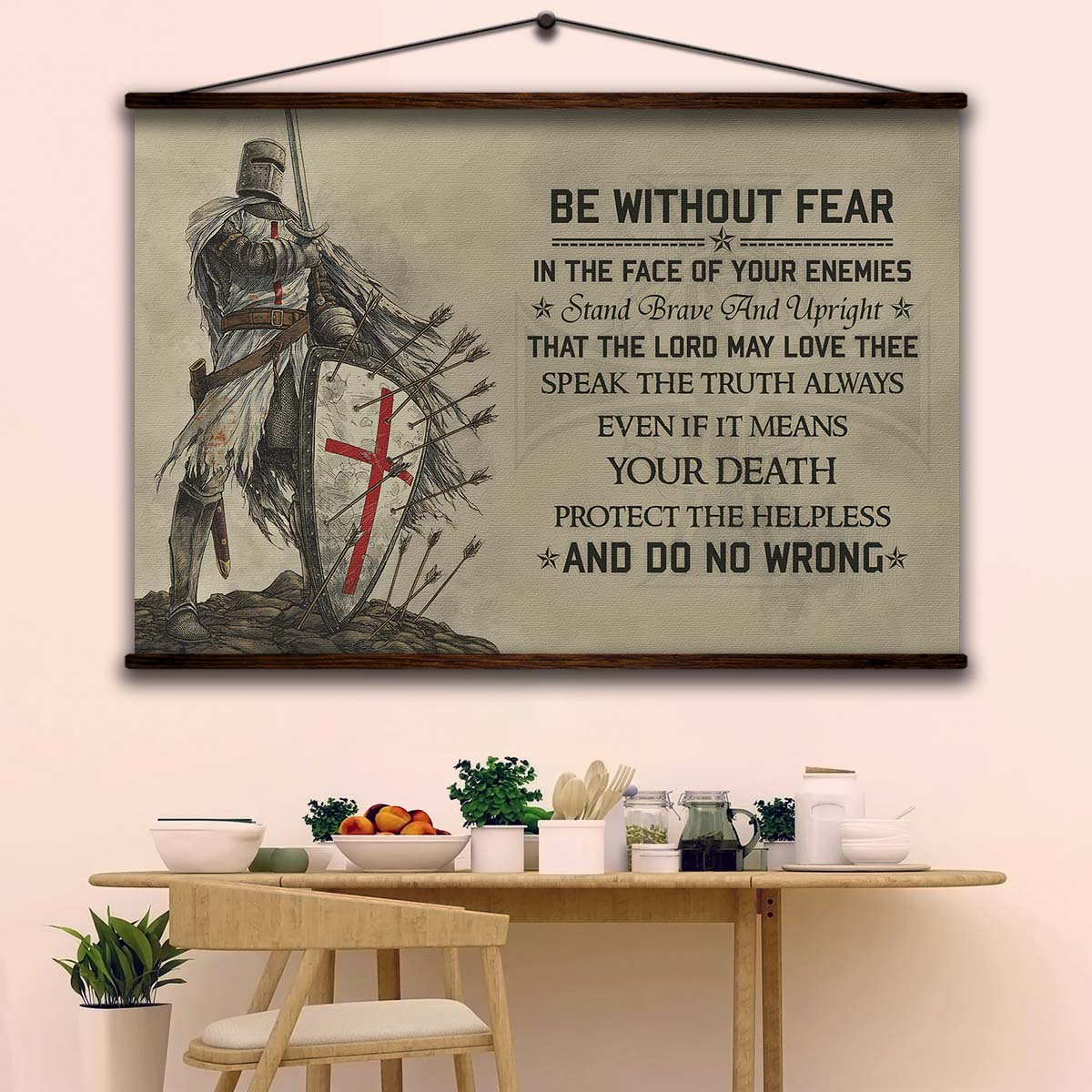 Knight Templar Wall Art - Knight Templar Poster - Knight Templar Canvas - Be Without Fear - KT009 - Horizontal Poster - Horizontal Canvas