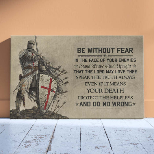 Knight Templar Wall Art - Knight Templar Poster - Knight Templar Canvas - Be Without Fear - KT009 - Horizontal Poster - Horizontal Canvas
