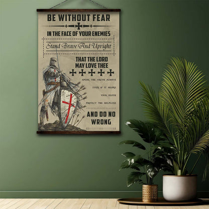 Knight Templar Wall Art - Knight Templar Poster - Knight Templar Canvas - Be Without Fear - KT017 - Vertical Poster - Vertical Canvas