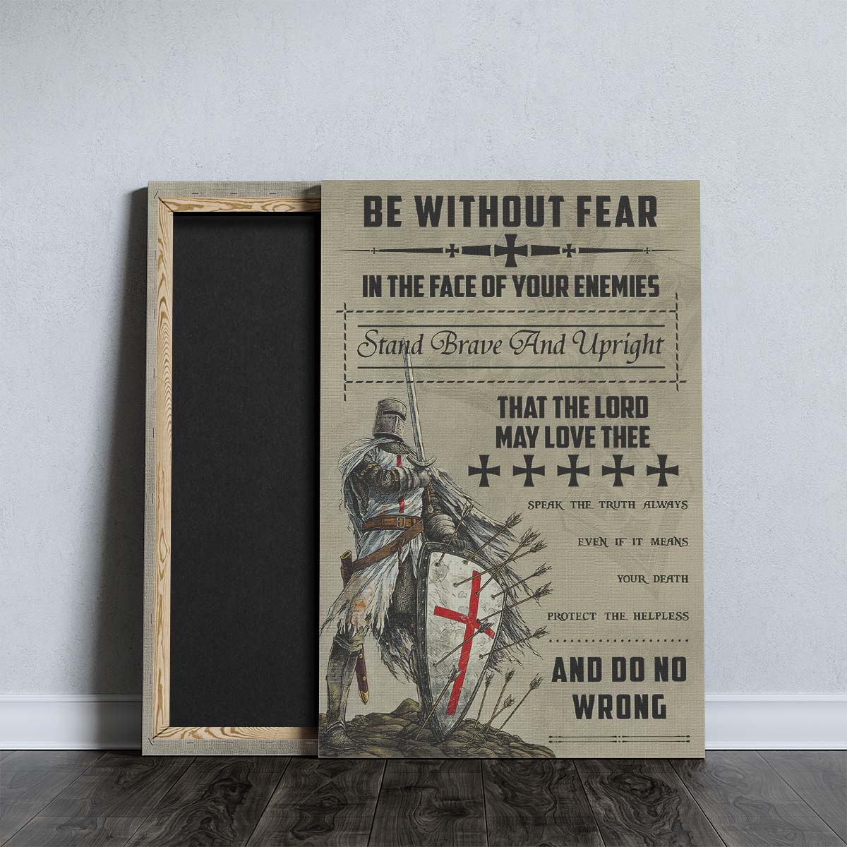 Knight Templar Wall Art - Knight Templar Poster - Knight Templar Canvas - Be Without Fear - KT017 - Vertical Poster - Vertical Canvas