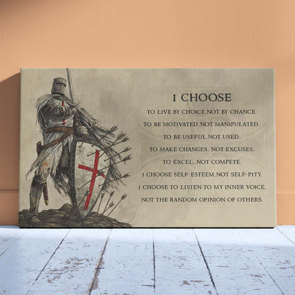 Knight Templar Wall Art - Knight Templar Poster - Knight Templar Canvas - I Choose - KT003 - Horizontal Poster - Horizontal Canvas