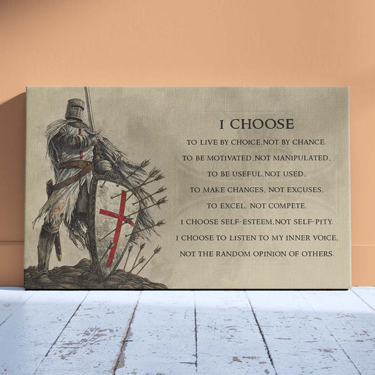 Knight Templar Wall Art - Knight Templar Poster - Knight Templar Canvas - I Choose - KT003 - Horizontal Poster - Horizontal Canvas