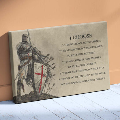 Knight Templar Wall Art - Knight Templar Poster - Knight Templar Canvas - I Choose - KT003 - Horizontal Poster - Horizontal Canvas