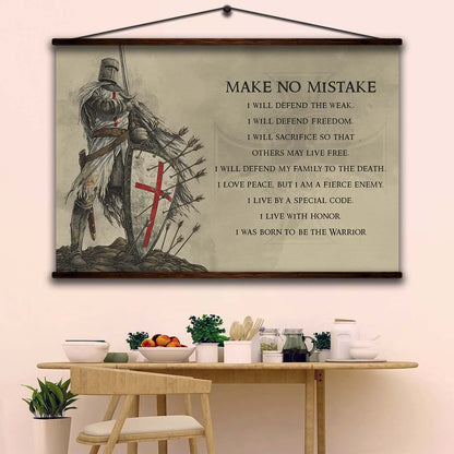 Knight Templar Wall Art - Knight Templar Poster - Knight Templar Canvas - Make No Mistake - KT004 - Horizontal Poster - Horizontal Canvas