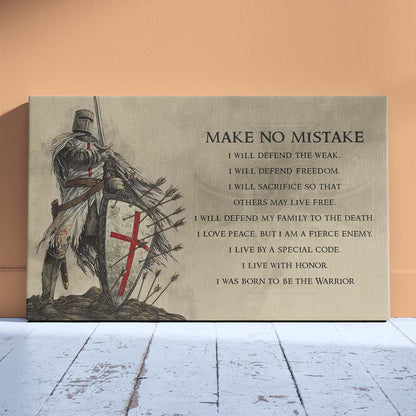 Knight Templar Wall Art - Knight Templar Poster - Knight Templar Canvas - Make No Mistake - KT004 - Horizontal Poster - Horizontal Canvas