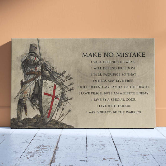 Knight Templar Wall Art - Knight Templar Poster - Knight Templar Canvas - Make No Mistake - KT004 - Horizontal Poster - Horizontal Canvas