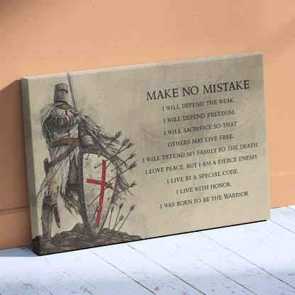Knight Templar Wall Art - Knight Templar Poster - Knight Templar Canvas - Make No Mistake - KT004 - Horizontal Poster - Horizontal Canvas