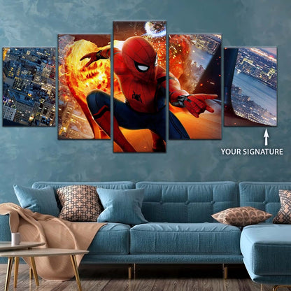 Marvel Wall Art - MCU5015 - Spider-Man  - Iron Man - Homecoming Battle - Marvel Cinematic Universe Poster - Marvel Cinematic Universe Canvas