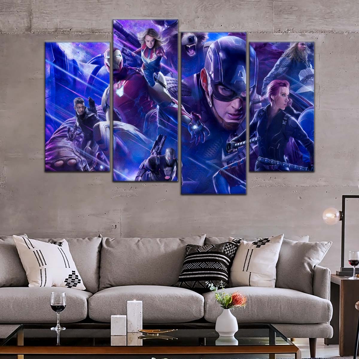 Marvel Wall Art - MCU5050 - Thanos - Clint Barton - Iron Man - Carol Danvers - Captain America - Black Widow - Thor - Hulk - Nebula - Rocket - Ant-Man - Avengers EndGame - Marvel Cinematic Universe Poster - Marvel Cinematic Universe Canvas