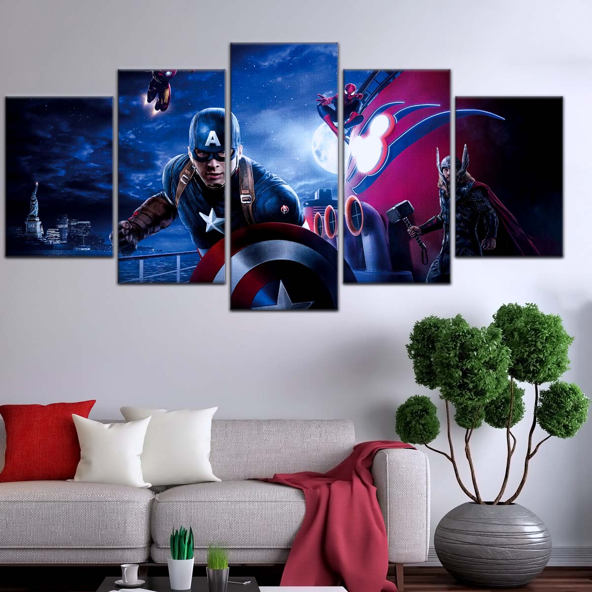 Marvel Wall Art - MCU5051 - Captain America - Thor - Iron Man - Spider-Man - Avengers - Marvel Cinematic Universe Poster - Marvel Cinematic Universe Canvas