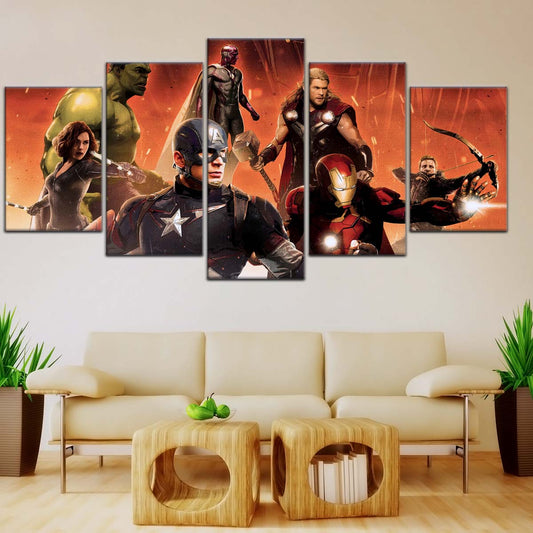 Marvel Wall Art - MCU5052 - Black Widow - Hulk - Captain America - Thor - Vision - Iron Man - Clint Barton - Avengers Age Of Ultron - Marvel Cinematic Universe Poster - Marvel Cinematic Universe Canvas