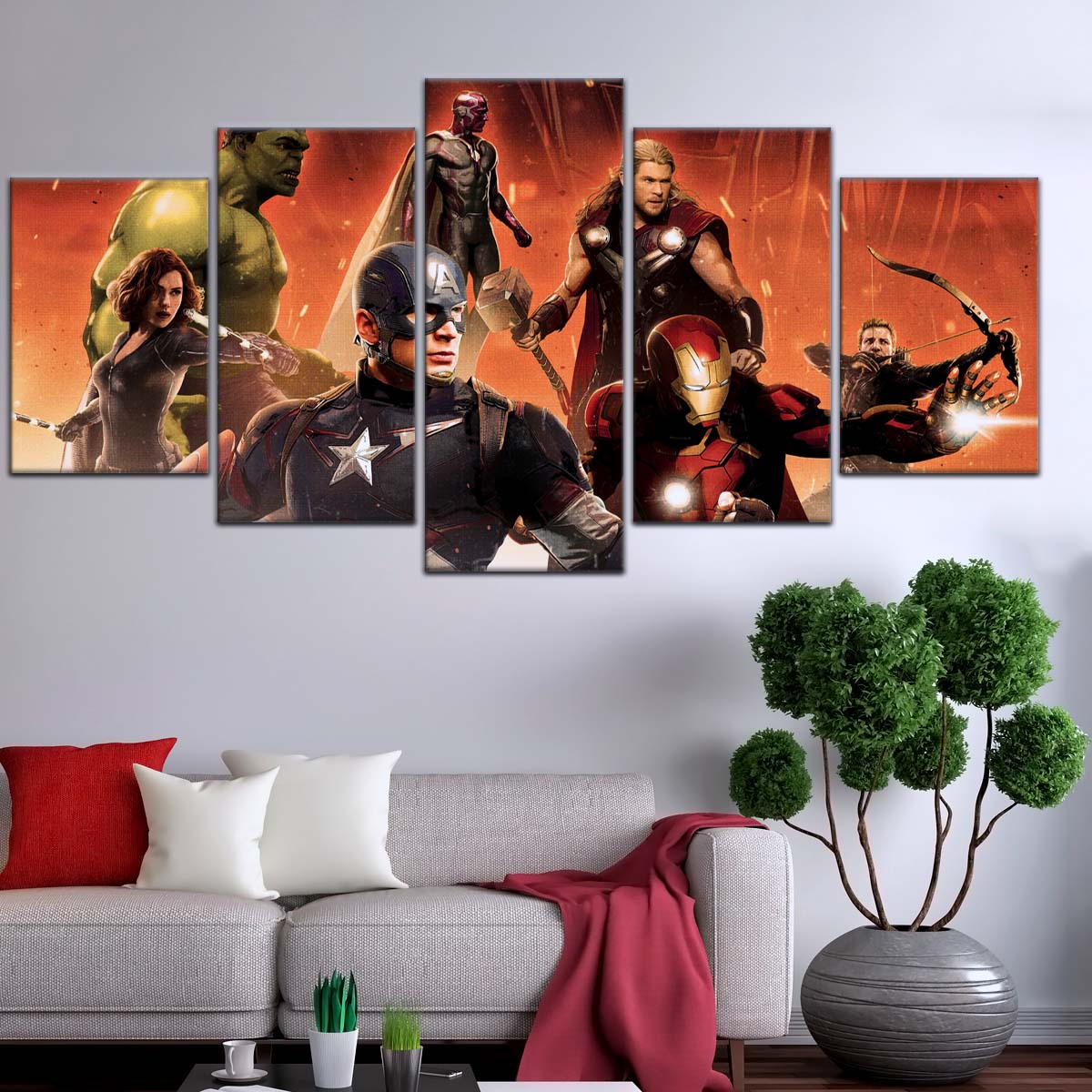 Marvel Wall Art - MCU5052 - Black Widow - Hulk - Captain America - Thor - Vision - Iron Man - Clint Barton - Avengers Age Of Ultron - Marvel Cinematic Universe Poster - Marvel Cinematic Universe Canvas