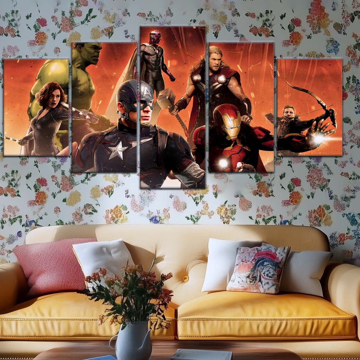 Marvel Wall Art - MCU5052 - Black Widow - Hulk - Captain America - Thor - Vision - Iron Man - Clint Barton - Avengers Age Of Ultron - Marvel Cinematic Universe Poster - Marvel Cinematic Universe Canvas