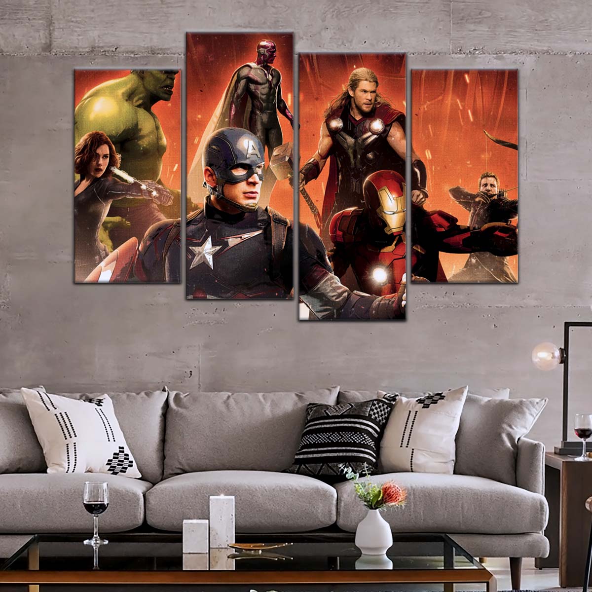 Marvel Wall Art - MCU5052 - Black Widow - Hulk - Captain America - Thor - Vision - Iron Man - Clint Barton - Avengers Age Of Ultron - Marvel Cinematic Universe Poster - Marvel Cinematic Universe Canvas