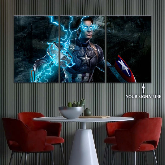 Marvel Wall Art - MCU5057 - Captain America Wields Mjölnir - Marvel Cinematic Universe Poster - Marvel Cinematic Universe Canvas