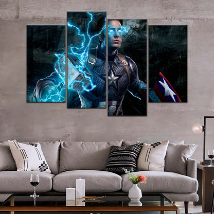 Marvel Wall Art - MCU5057 - Captain America Wields Mjölnir - Marvel Cinematic Universe Poster - Marvel Cinematic Universe Canvas