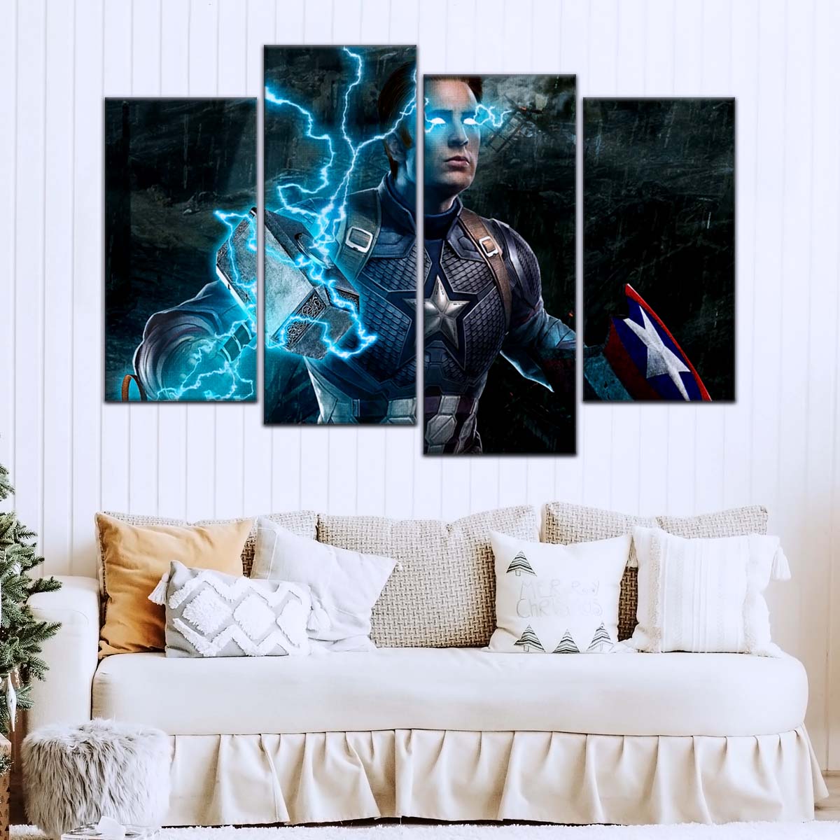 Marvel Wall Art - MCU5057 - Captain America Wields Mjölnir - Marvel Cinematic Universe Poster - Marvel Cinematic Universe Canvas