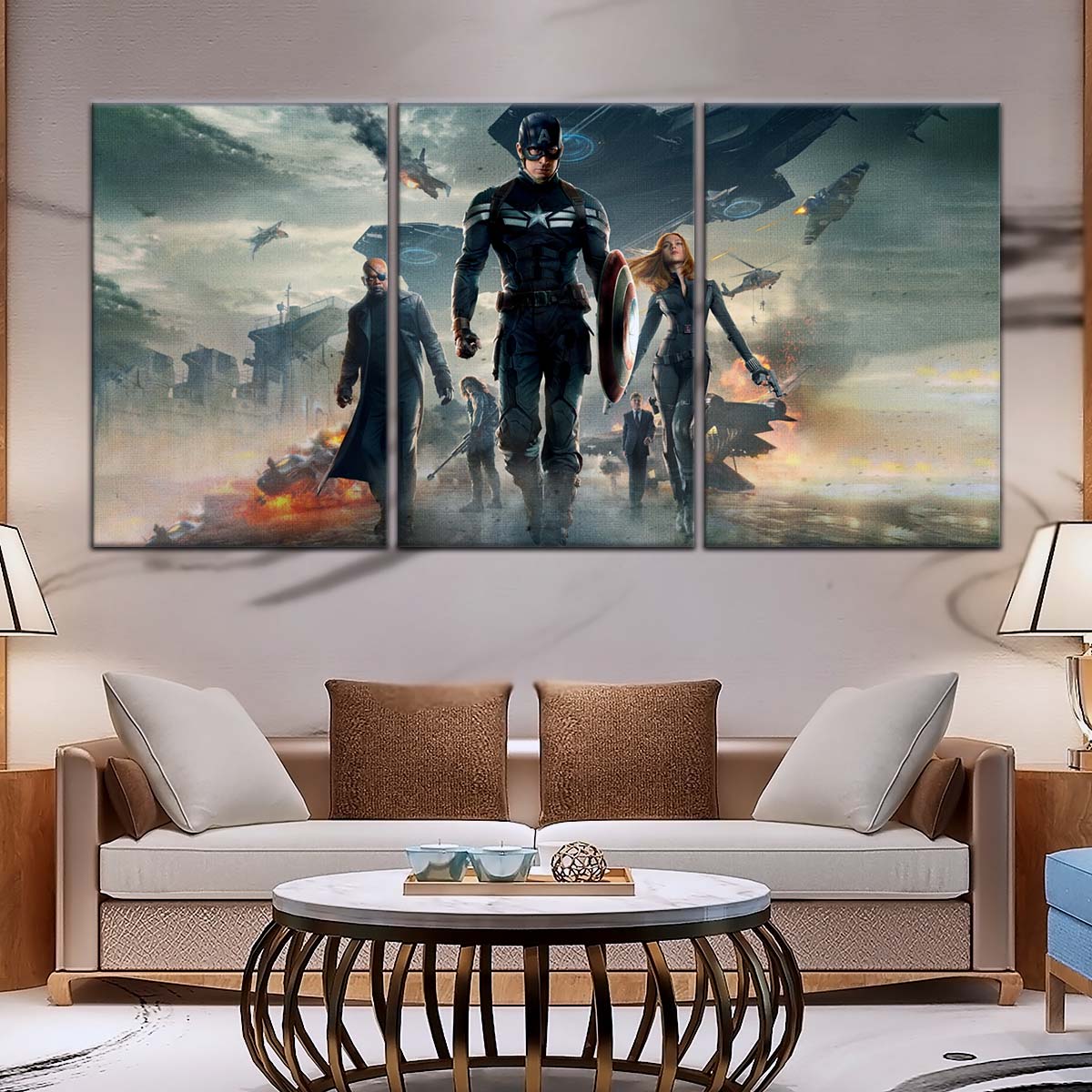 Marvel Wall Art - MCU5059 - Captain America - Nick Fury - Black Widow - The Winter Soldier - Marvel Cinematic Universe Poster - Marvel Cinematic Universe Canvas