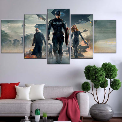 Marvel Wall Art - MCU5059 - Captain America - Nick Fury - Black Widow - The Winter Soldier - Marvel Cinematic Universe Poster - Marvel Cinematic Universe Canvas