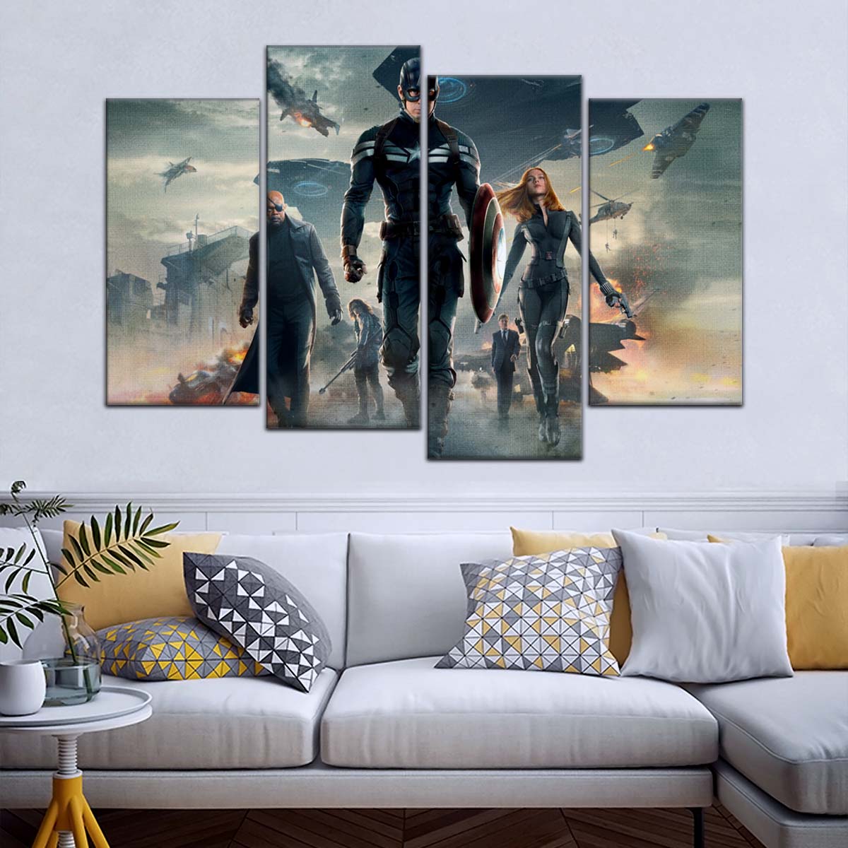 Marvel Wall Art - MCU5059 - Captain America - Nick Fury - Black Widow - The Winter Soldier - Marvel Cinematic Universe Poster - Marvel Cinematic Universe Canvas