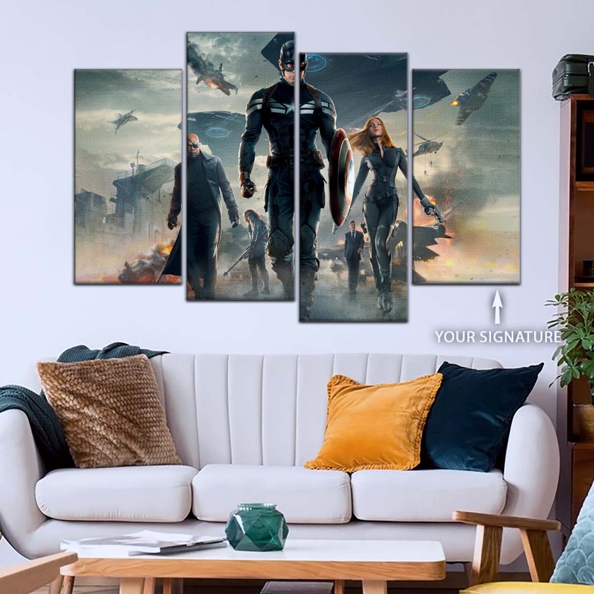Marvel Wall Art - MCU5059 - Captain America - Nick Fury - Black Widow - The Winter Soldier - Marvel Cinematic Universe Poster - Marvel Cinematic Universe Canvas