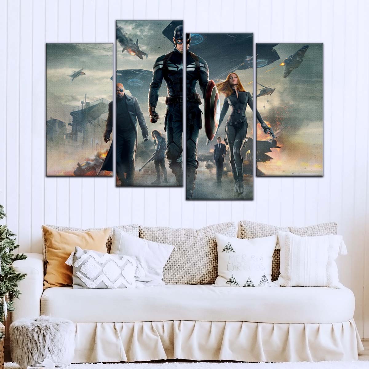 Marvel Wall Art - MCU5059 - Captain America - Nick Fury - Black Widow - The Winter Soldier - Marvel Cinematic Universe Poster - Marvel Cinematic Universe Canvas