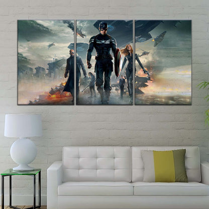 Marvel Wall Art - MCU5059 - Captain America - Nick Fury - Black Widow - The Winter Soldier - Marvel Cinematic Universe Poster - Marvel Cinematic Universe Canvas