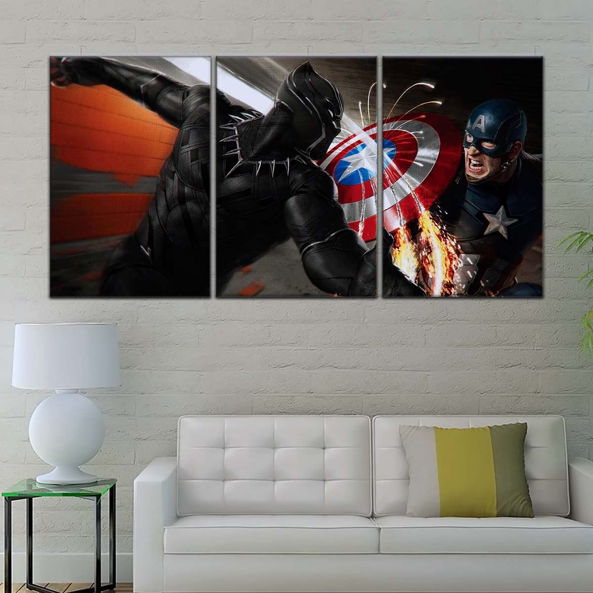Marvel Wall Art - MCU5062 - Black Panther vs Captain America - Marvel Cinematic Universe Poster - Marvel Cinematic Universe Canvas