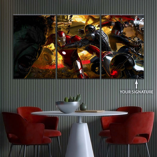 Marvel Wall Art - MCU5065 - Avengers Age of Ultron - Hulk - Clint Barton - Iron Man - Ultron - Black Widow - Captain America - Thor - Marvel Cinematic Universe Poster - Marvel Cinematic Universe Canvas