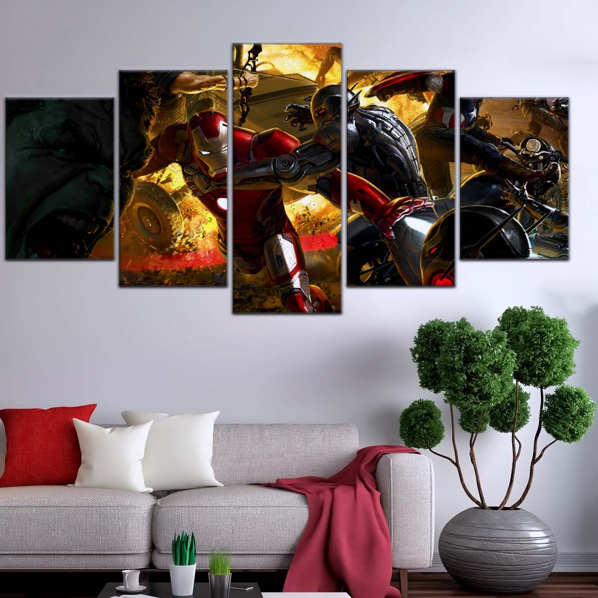 Marvel Wall Art - MCU5065 - Avengers Age of Ultron - Hulk - Clint Barton - Iron Man - Ultron - Black Widow - Captain America - Thor - Marvel Cinematic Universe Poster - Marvel Cinematic Universe Canvas