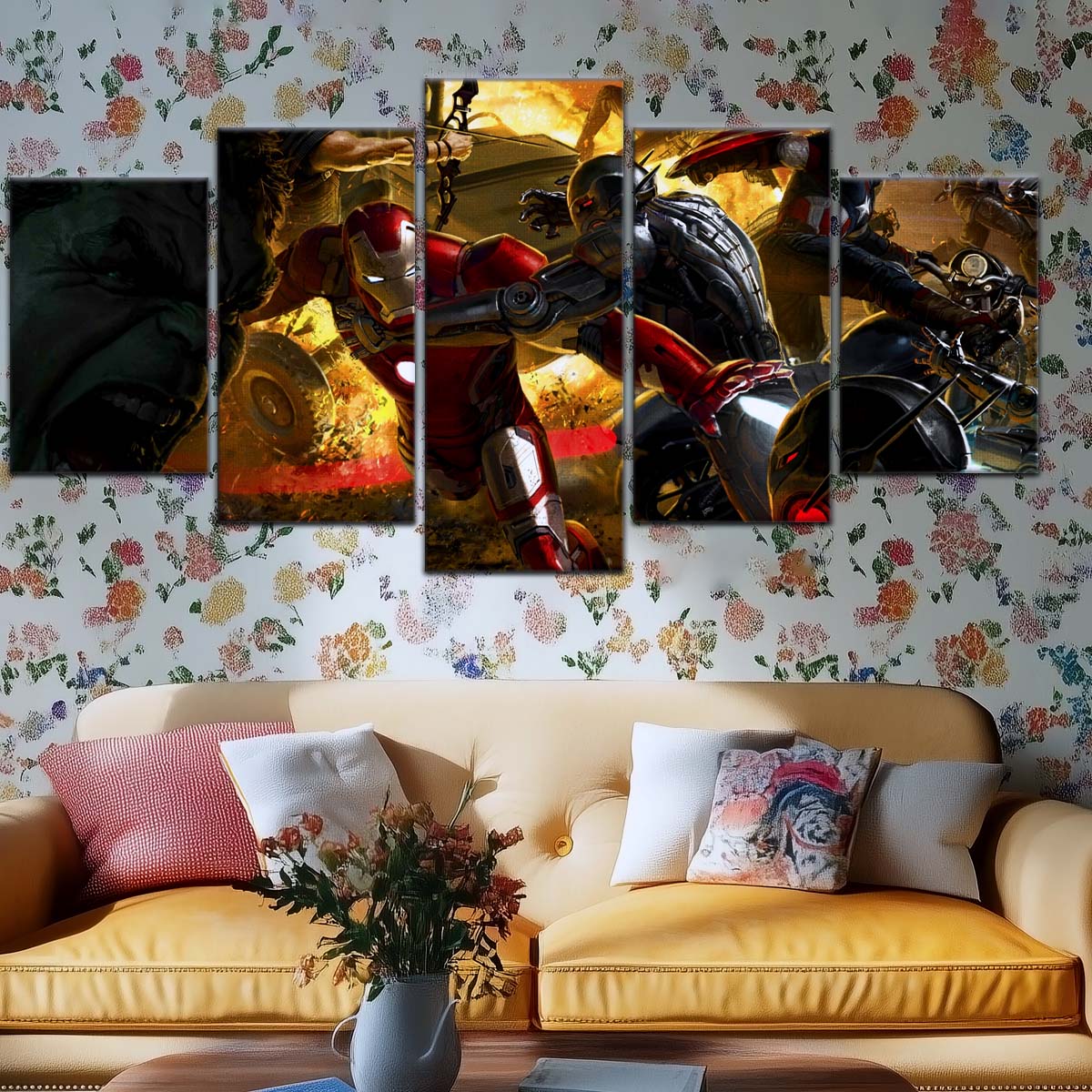 Marvel Wall Art - MCU5065 - Avengers Age of Ultron - Hulk - Clint Barton - Iron Man - Ultron - Black Widow - Captain America - Thor - Marvel Cinematic Universe Poster - Marvel Cinematic Universe Canvas
