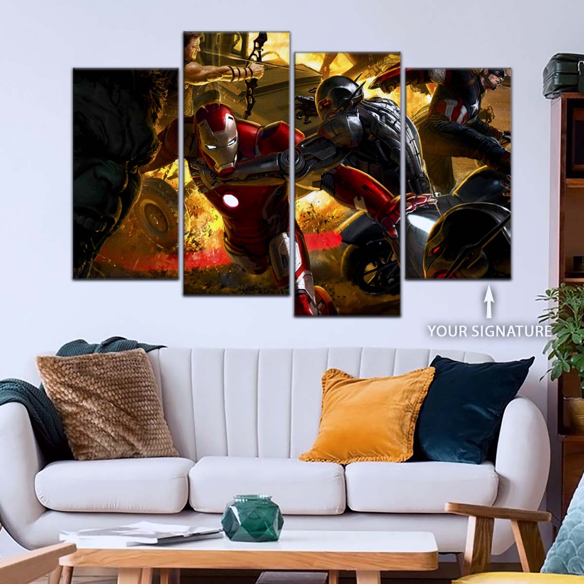 Marvel Wall Art - MCU5065 - Avengers Age of Ultron - Hulk - Clint Barton - Iron Man - Ultron - Black Widow - Captain America - Thor - Marvel Cinematic Universe Poster - Marvel Cinematic Universe Canvas