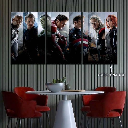 Marvel Wall Art - MCU5066 - Avengers Age of Ultron - Nick Fury - Clint Barton - Hulk - Iron Man - Captain America - Thor - Black Widow - Marvel Cinematic Universe Poster - Marvel Cinematic Universe Canvas