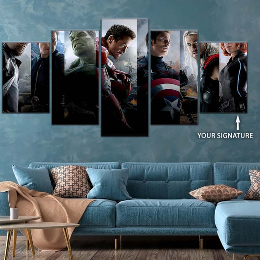 Marvel Wall Art - MCU5066 - Avengers Age of Ultron - Nick Fury - Clint Barton - Hulk - Iron Man - Captain America - Thor - Black Widow - Marvel Cinematic Universe Poster - Marvel Cinematic Universe Canvas