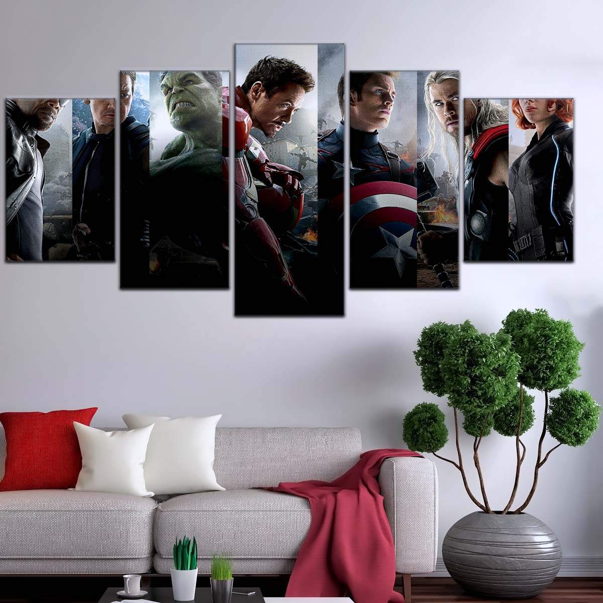 Marvel Wall Art - MCU5066 - Avengers Age of Ultron - Nick Fury - Clint Barton - Hulk - Iron Man - Captain America - Thor - Black Widow - Marvel Cinematic Universe Poster - Marvel Cinematic Universe Canvas